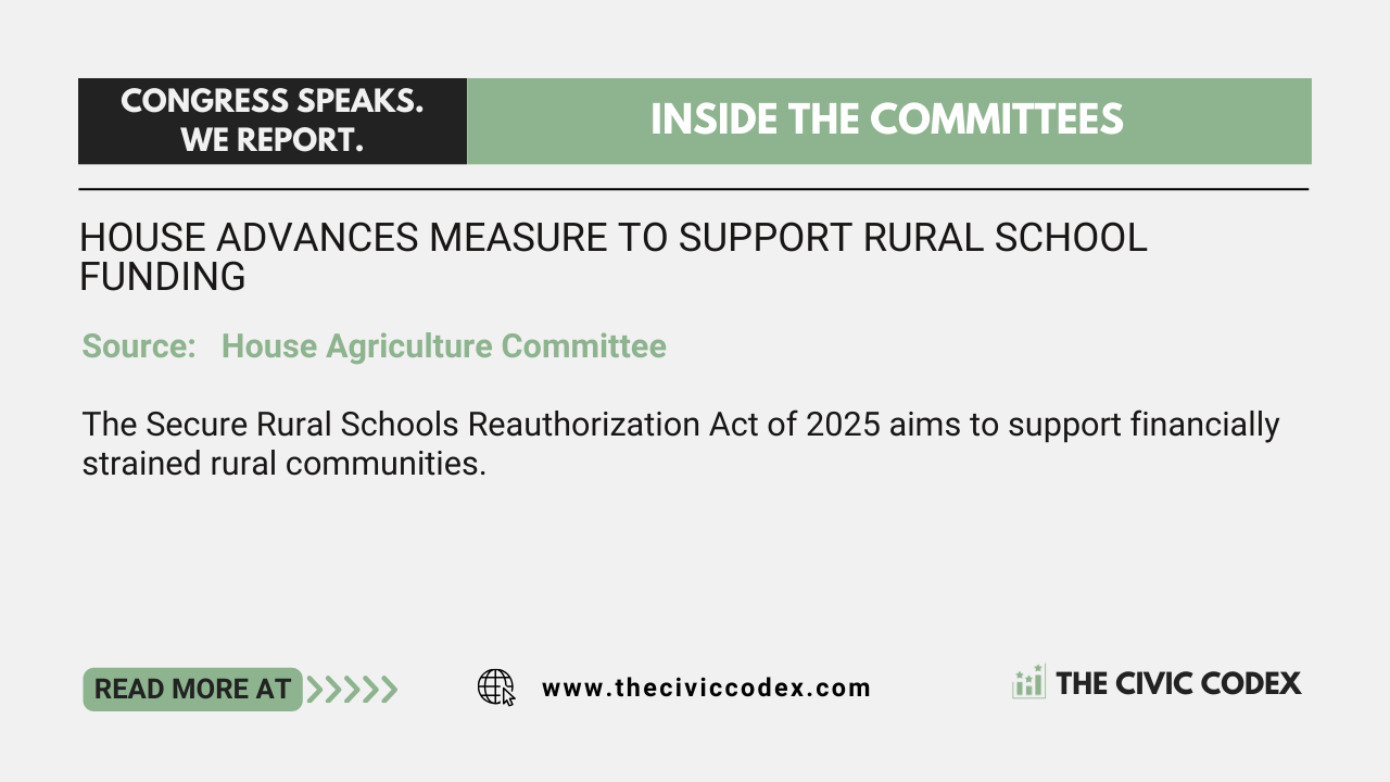 The Secure Rural Schools Reauthorization Act of 2025 aims to support financially strained rural communities.