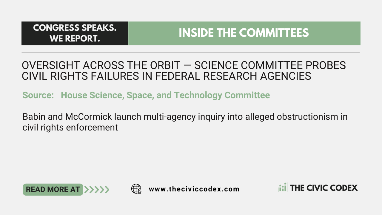 Babin and McCormick launch multi-agency inquiry into alleged obstructionism in civil rights enforcement